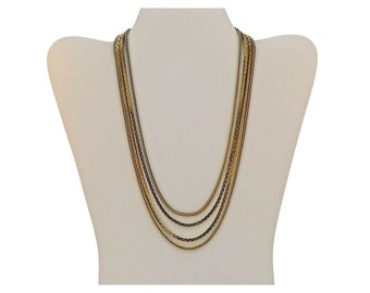 Vintage Monet Multi-chain, Goldtone Necklace