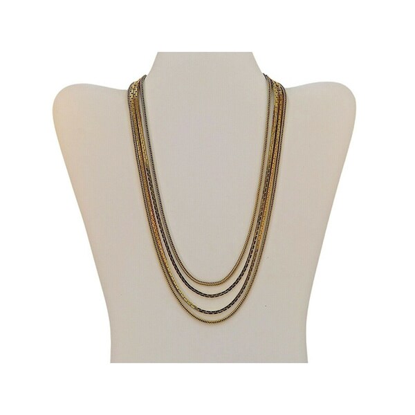 Vintage Monet Multi-chain, Goldtone Necklace