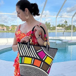 Artisan Handbag. Cana Flecha Palm Purse. Colorful Totebag.