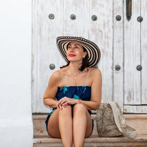 Artisan Hat. Colorful Cana Flecha Hat. Sombrero Vueltiao.