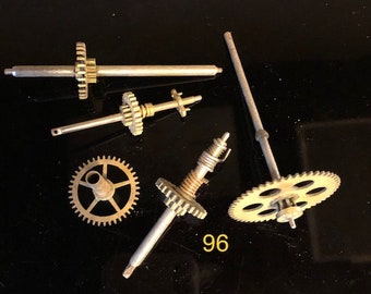Antique Clock gears and parts (5), various, as is