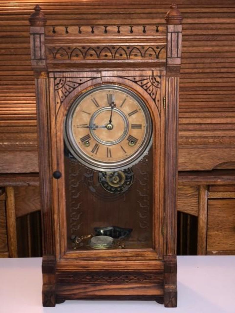 F Kroeber Antique American Clock, All Original Etsy