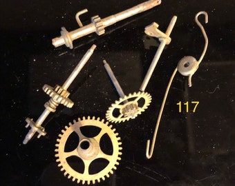 Clock parts for antique clock repair, various, sold as is