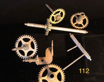 Clock parts for antique clock repair, various, sold as is