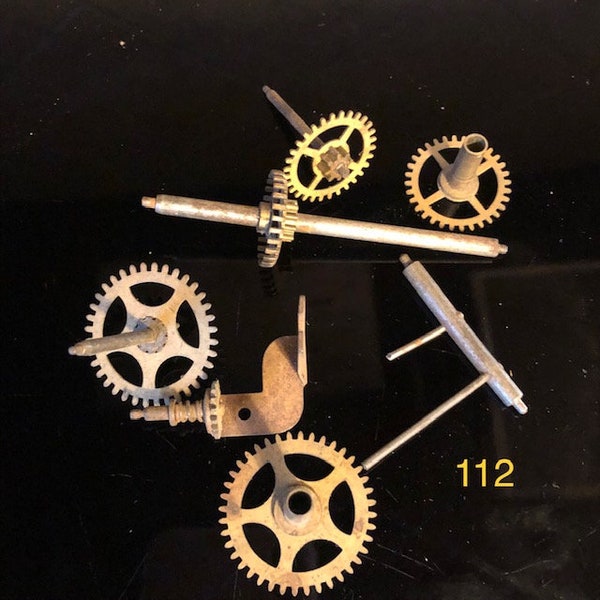 Clock parts for antique clock repair, various, sold as is