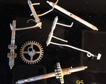 Antique Clock gears and parts (6), various, as is