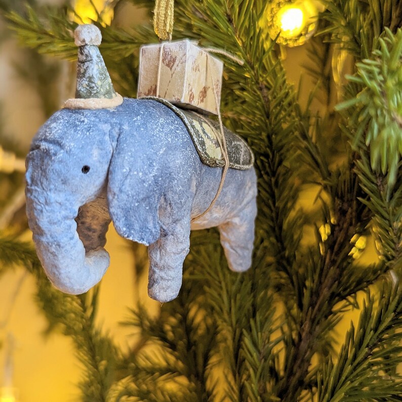 Spun Cotton Elephant, Spun Cotton Toy, Elephants Ornaments