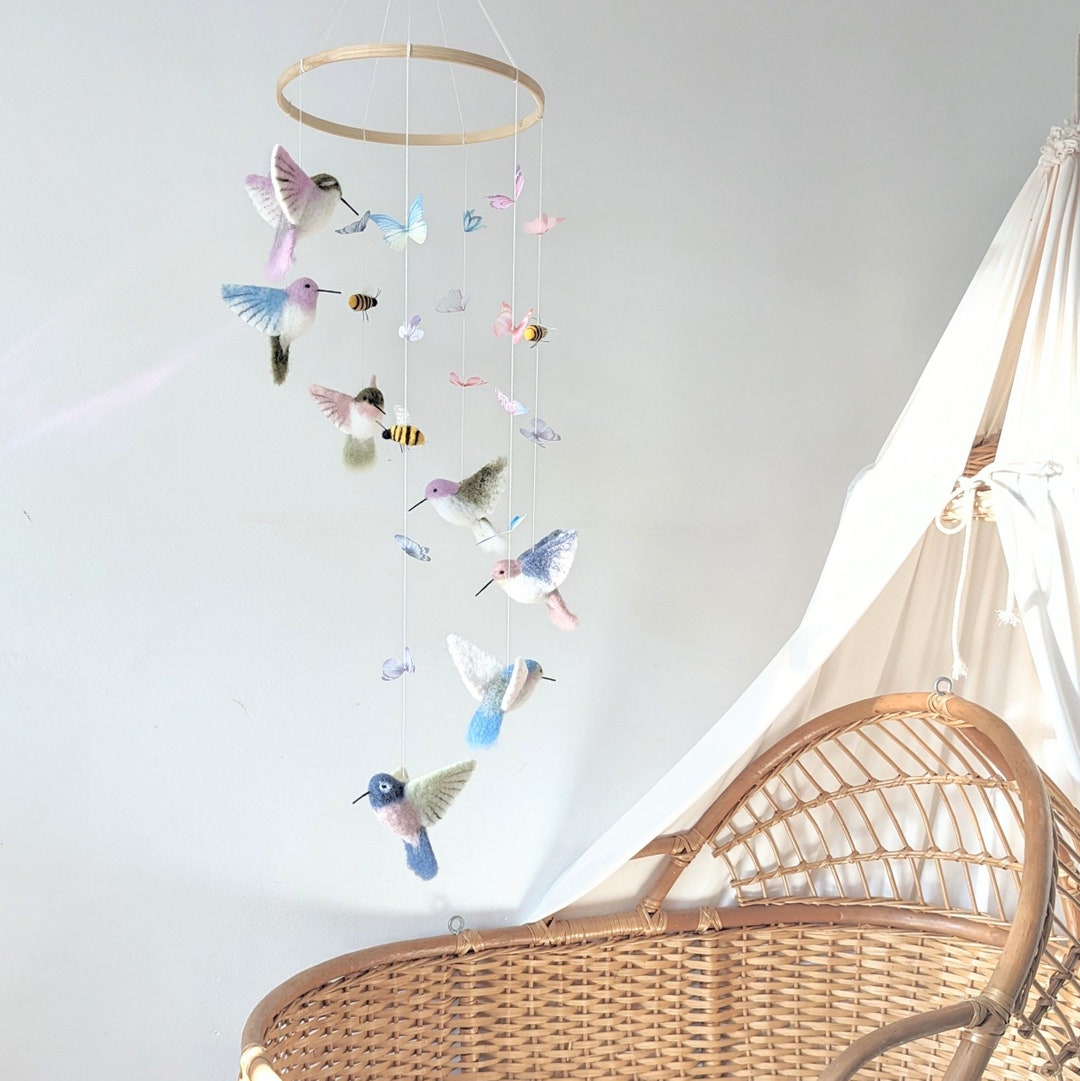 Baby Crib Mobile, Birds Baby Shower, Nature Nursery Decor, Birds Baby