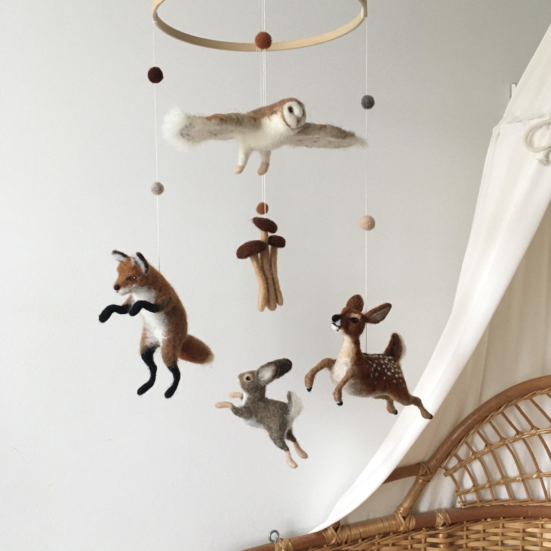 Wild Life Nursery, Crib Mobile Boy, Nursery Crib Mobile, Forest Animals