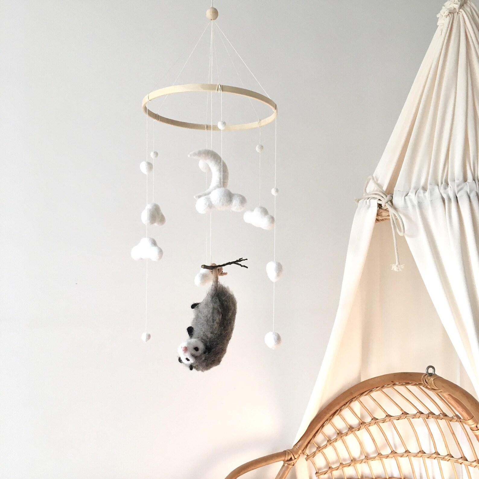 Opossum Baby Mobile, Animals Crib Mobile, Baby Crib Mobile, Opossum