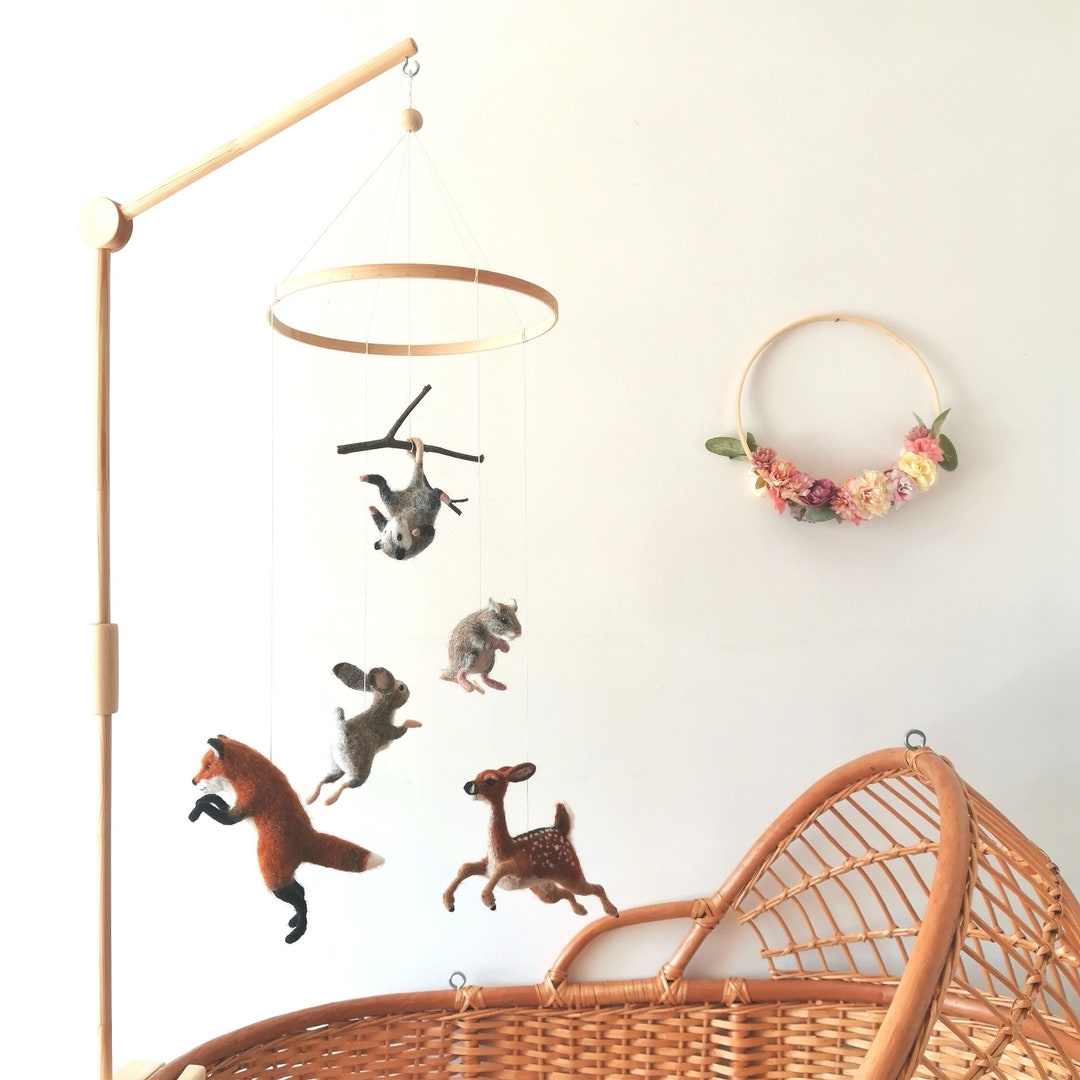 Animal Crib Mobile, Woodland Baby Mobile, Fox Nursery Decor, Forest