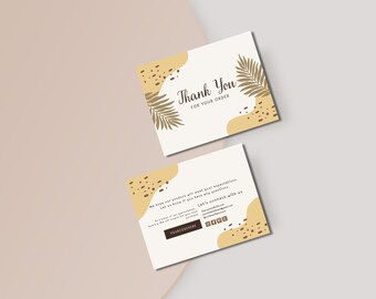 Editable Thank You Card Template| Small Business ThankYou Card | Boho Theme Card | Rustic Boho Thank You Card - Editable Template