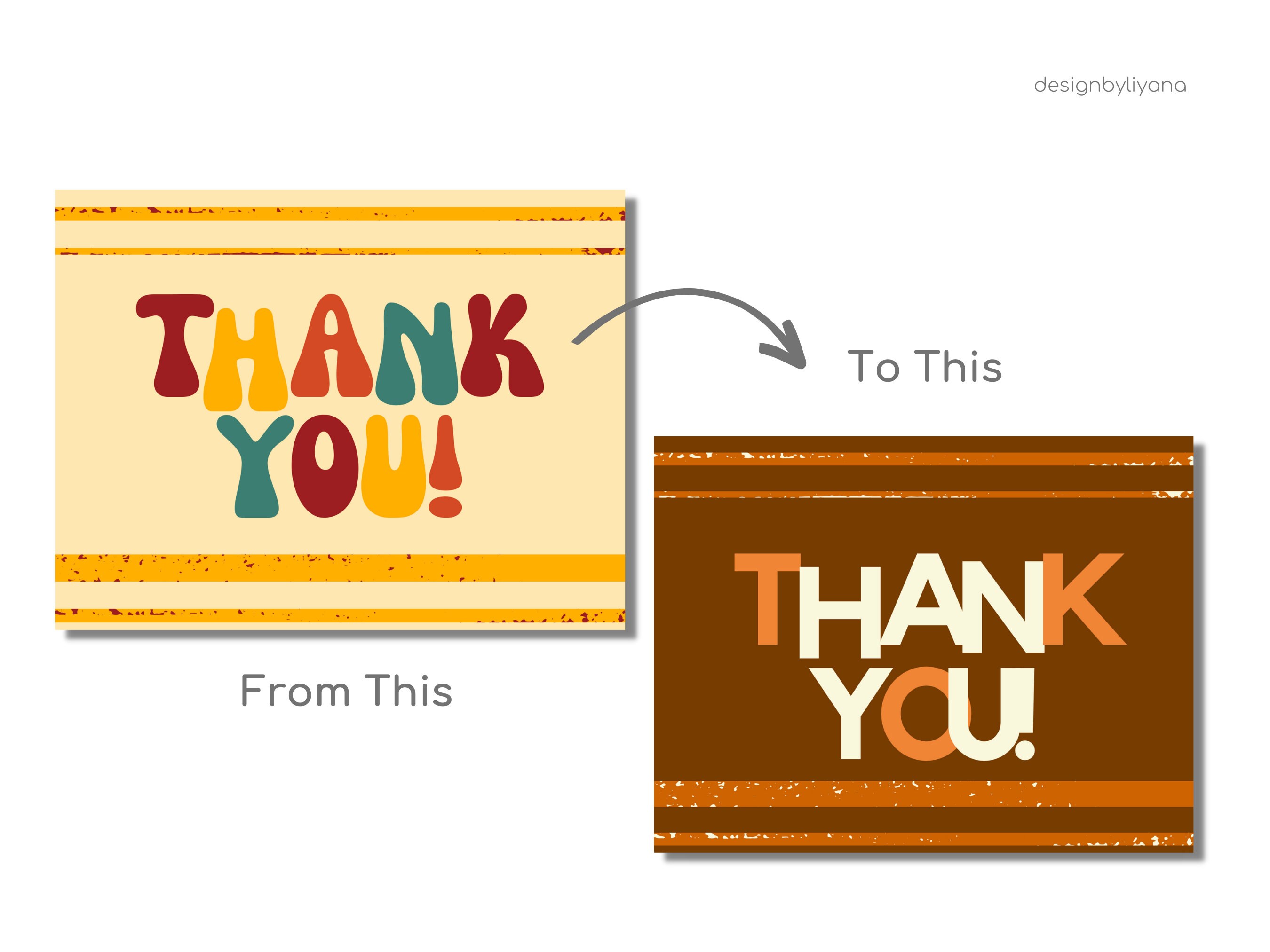 Editable Thank You Card Template Colorful Thank You Card Insert Small