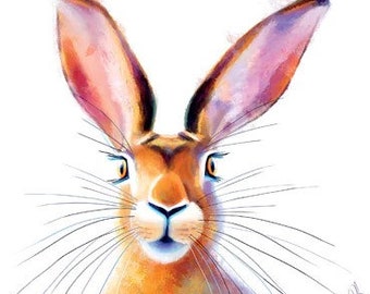 Peekaboo Hare Art Card Blank Inside 160 x 160mm