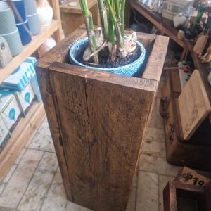 Übertopf Blumentopf RUSTIKAL aus Holz für Blumentöpfe bis 18 cm