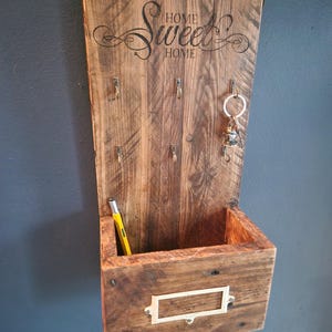Organizador de llaves Home sweet Home con ETIQUETA y letras ALMACENAMIENTO estilo boticario para colgar en la pared