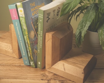 Chunky Rustic Wooden Bookends