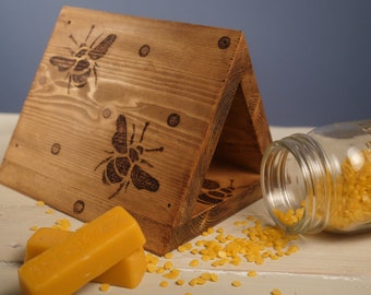 Foraging Bees WOODEN BOOKREST - Bookmark, page saver - Bedside table ORGANISER, Glasses & Phone