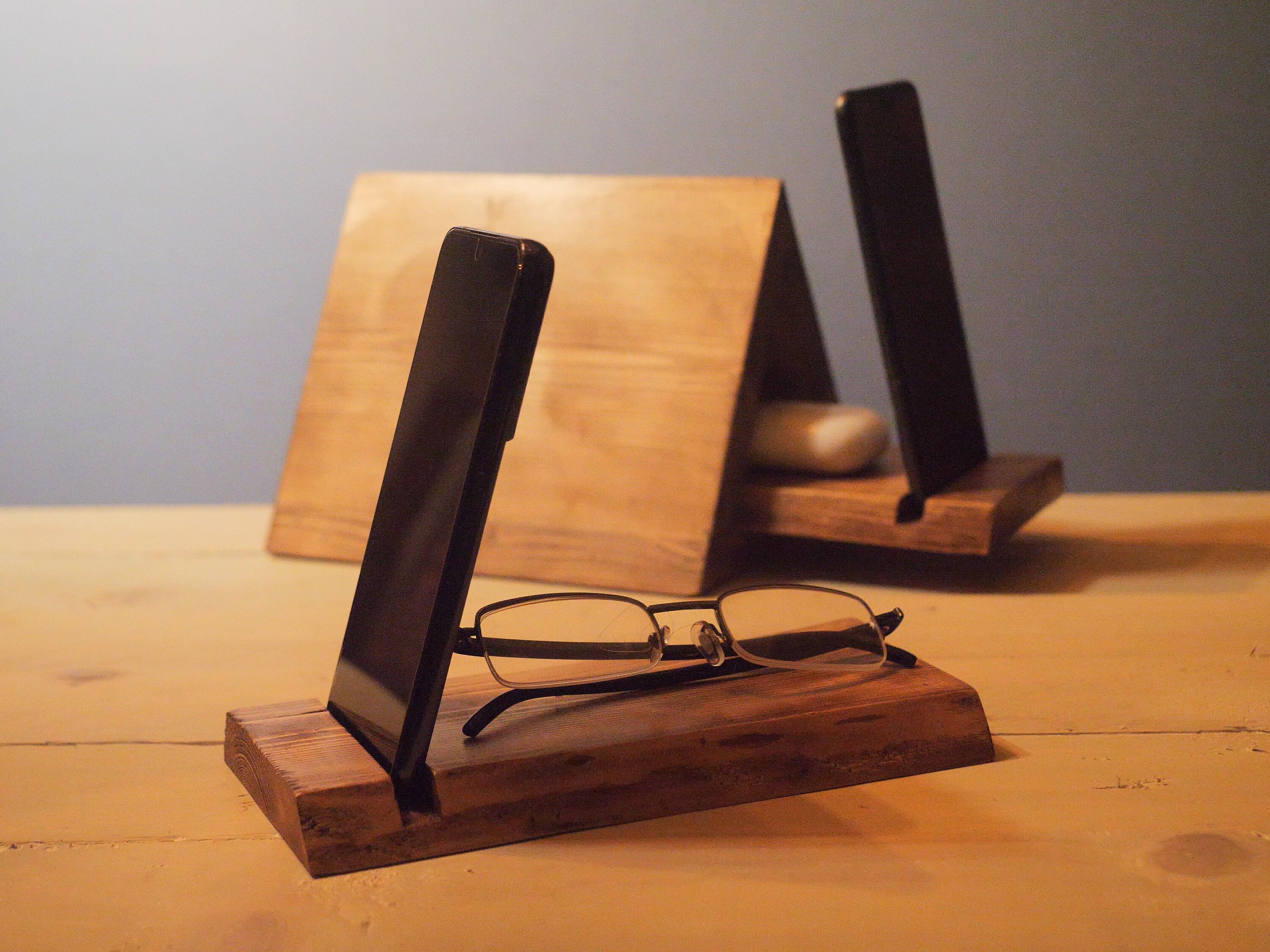 Handmade Wooden Bookrest and Phone Stand: Bedside Organizer