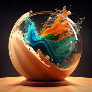 Snow Globe: Wooden Color Splash (Digital Download)