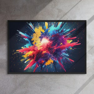 Paint Splatter Nebula - Vertical High Resolution Canvas (Framed)