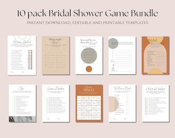 Bridal Shower Games Instant Download, Printable Bridal Shower Games, Bachelorette Party Games, Bridal Party Games, Bridal Bingo, Hen Party