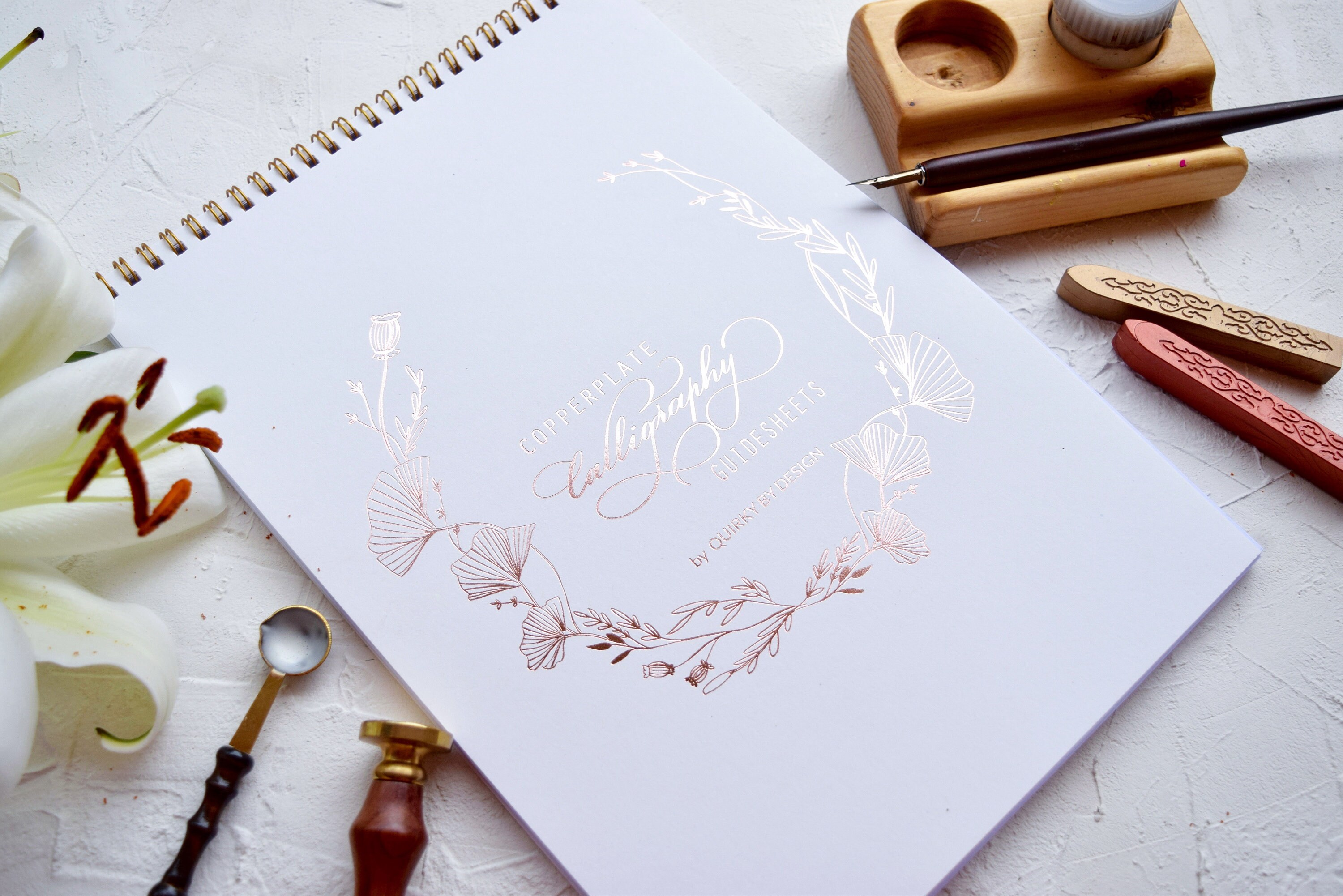 Printable Copperplate Calligraphy Workbook Guide Sheets Digital Hand ...