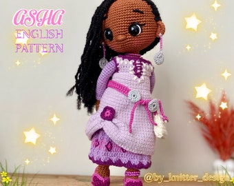 ASHA doll amigurumi ,digital product