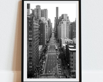 NYC Street Fotografie Druck: Schwarzweiß Architektur (Instant Download)