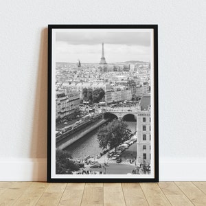 Black And White Paris Wall Art, Parisian Street Photography, Instant Download