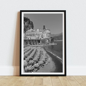 Black and White Italian Beach Print (Digital Download)