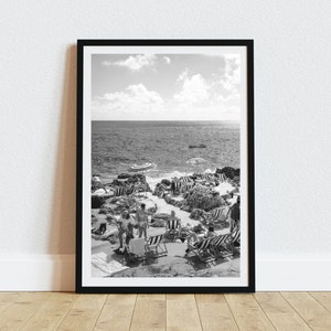 Black and White Capri Beach Print: Italian Wall Art (Digital Download)
