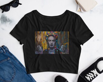 Frida Kahlo Street Art Crop Tee