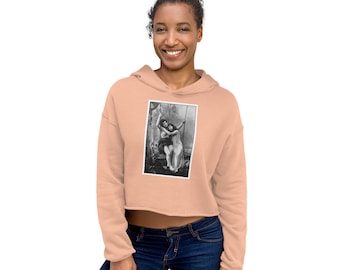 Sapphic Black and White Crop Hoodie