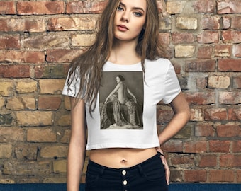 Black and White Pinup Crop Tee