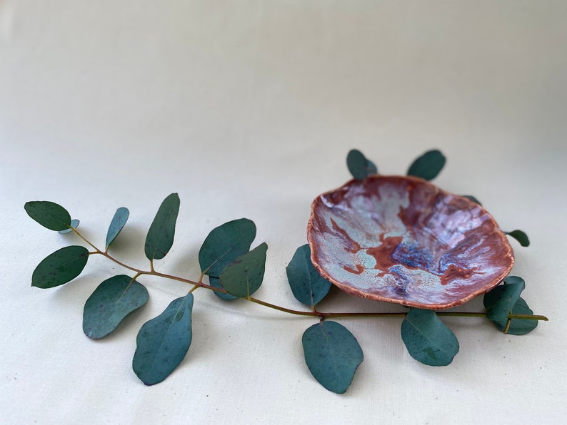 Tiny rusty red marbled dish single. Jewellery dish, gift for mum, gift for teenage girl, thank you gift, wedding gift image 4