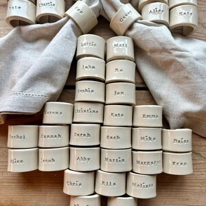 Personalized Stoneware Ceramic Napkin Ring: Handmade Wedding Table Decor - MADE TO ORDER image 2