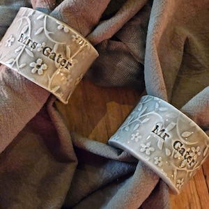 Personalized Stoneware Ceramic Napkin Ring: Handmade Wedding Table Decor - MADE TO ORDER image 8