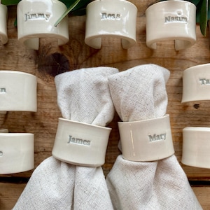 Personalized Stoneware Ceramic Napkin Ring: Handmade Wedding Table Decor - MADE TO ORDER image 7