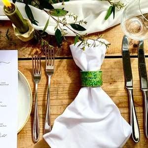 Personalisierter Serviettenring als Serviettenring zur Hochzeit, Tischdekoration, Verlobung, Dinner-Party, Firmenessen