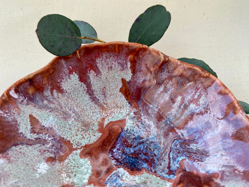 Tiny rusty red marbled dish single. Jewellery dish, gift for mum, gift for teenage girl, thank you gift, wedding gift image 6