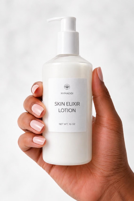 Natural Handmade Vegan Body Moisturizer - Nourishing Elixir Lotion for Radiant Glowing Skin Care Cream