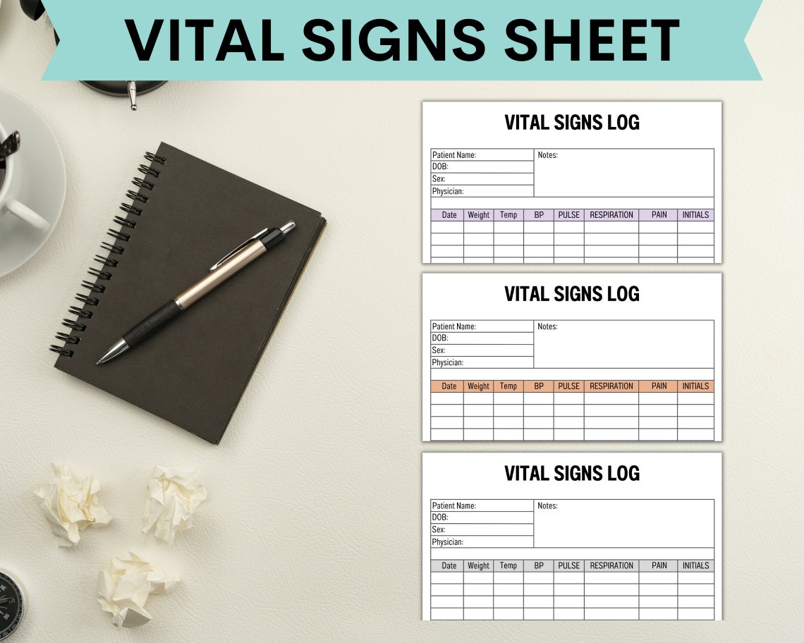 Vital Signs Sheet Printable Vital Signs Log Nursing Vitals Sheet Vital Signs Sheet Printable Vital Signs Log Nursing Vitals Sheet