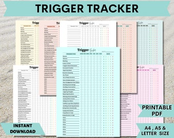 Symptom Tracker, Mood Tracker Journal, Daily Mood Tracker, Anxiety Tracker, Depression Printable, Depression Journal, Trigger Tracker