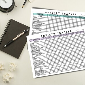 Symptom Tracker, Anxiety Journal, Anxiety Log, Anxiety Worksheet ...