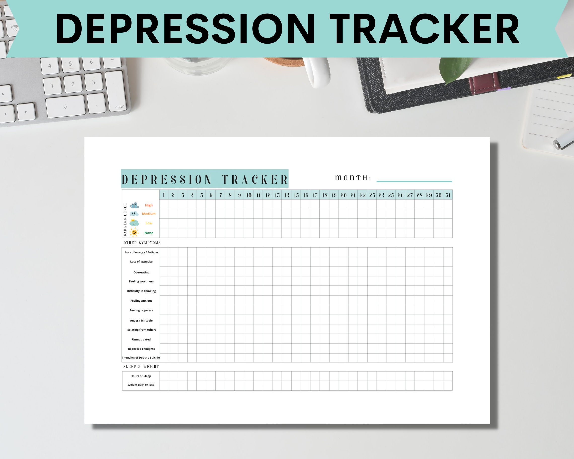 Symptom Tracker Mood Tracker Journal Daily Mood Tracker Etsy Symptom Tracker Mood Tracker Journal Daily Mood Tracker Etsy