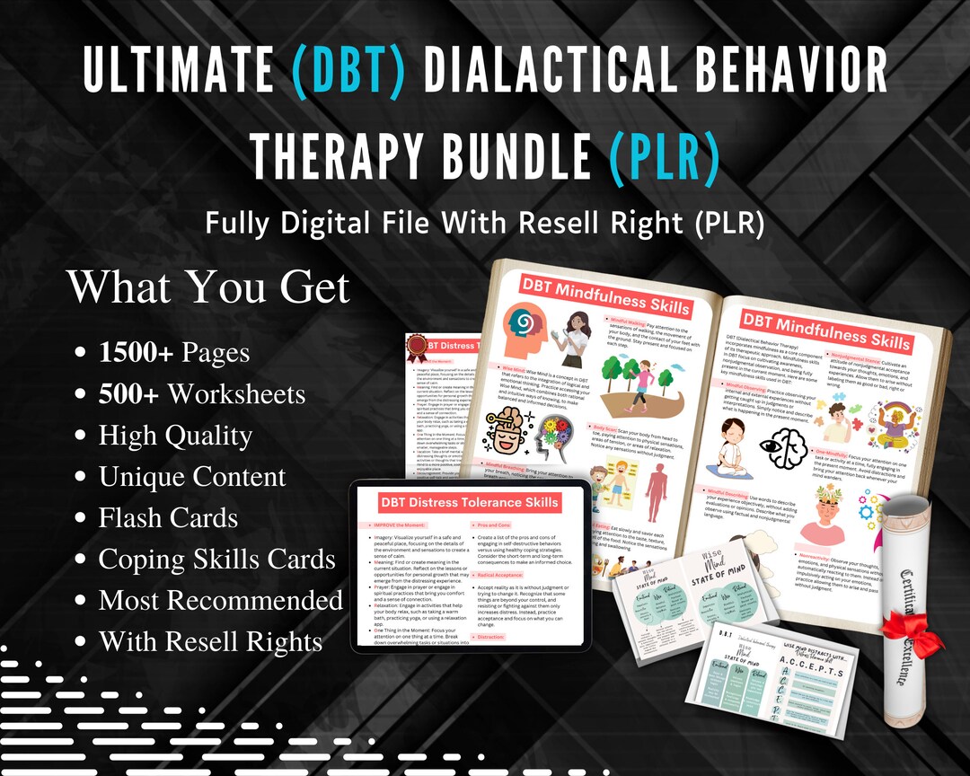 Paquete DBT, hojas de trabajo DBT, hoja de trucos DBT, habilidades dbt ...