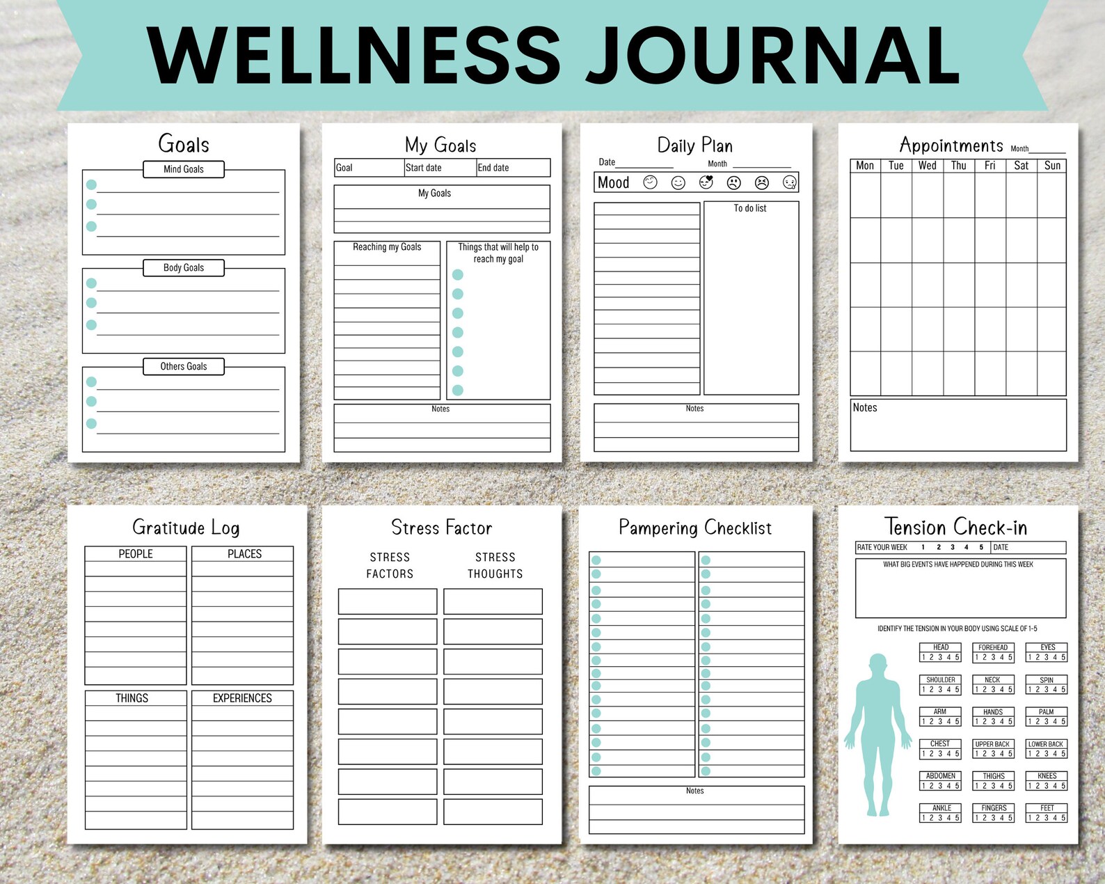 Wellness Workbook Self Care Checklist Daily Self Care - Etsy