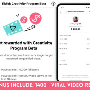 TikTok Creativity Program Beta Account (US-Based) With 1400+ Video Reels