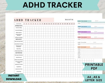 Adhd Planner, Adhd To Do List, Symptom Tracker, Adhd Printable, Adhd Tracker, Adhd Chart, Adhd Journal, Adult ADHD, Medication Tracker